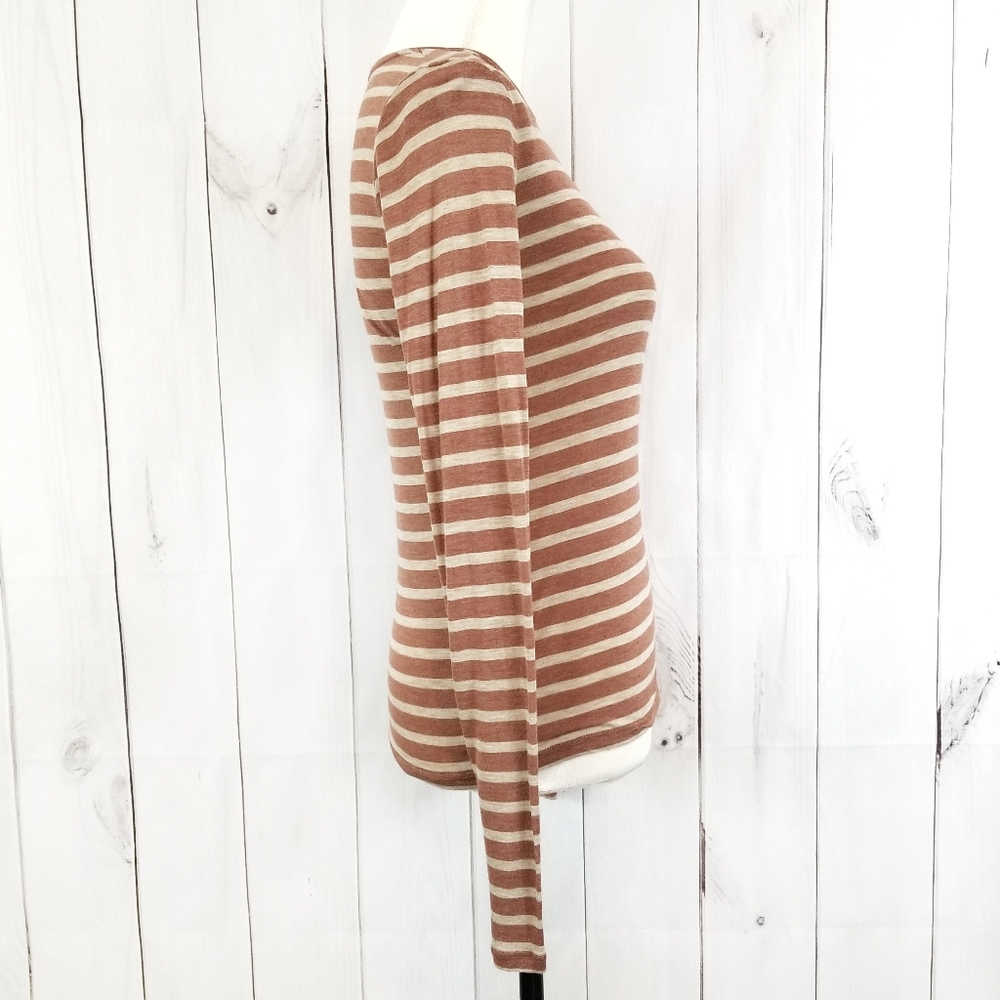 Vince Striped Long Sleeve Top Size Small - Picture 3 of 8